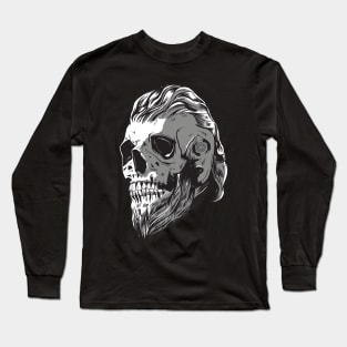 Viking Warrior Skull Long Sleeve T-Shirt